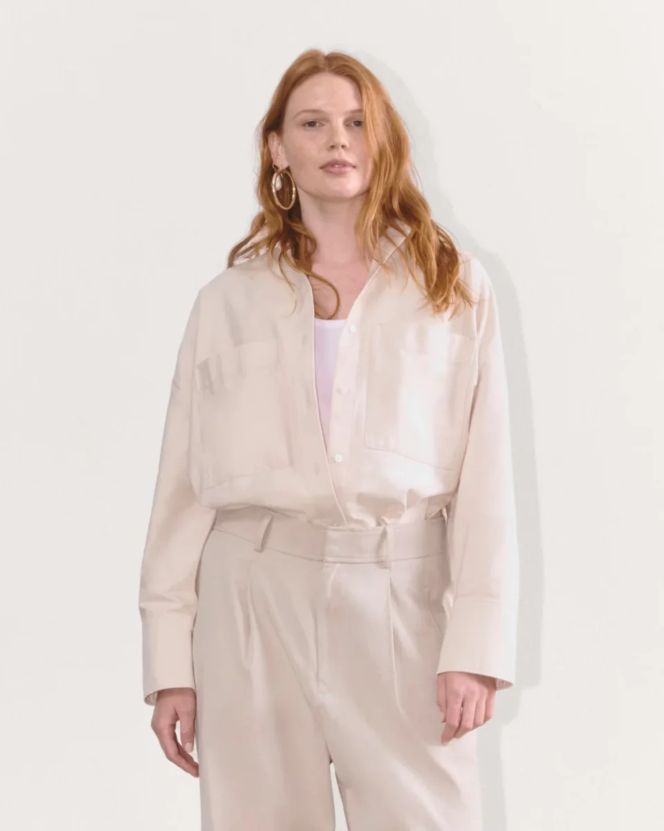 Everlane Everlane Boxy Oxford Shirt in Whisper Pink — Spring white Button-Down Shirts