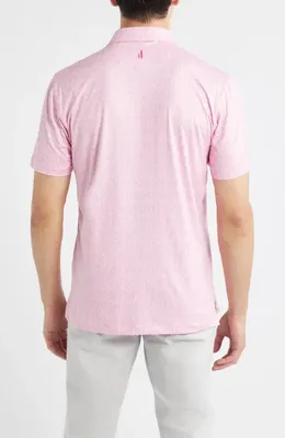 johnnie-O johnnie-O Popping Tops Beverage Opener Print Featherweight Performance Polo in Lollipop — Men Spring pink Tops