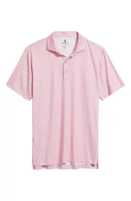 johnnie-O johnnie-O Popping Tops Beverage Opener Print Featherweight Performance Polo in Lollipop — Men Spring pink Tops