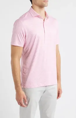 johnnie-O johnnie-O Popping Tops Beverage Opener Print Featherweight Performance Polo in Lollipop — Men Spring pink Tops