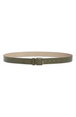 Vince Vince Flat Leather Belt in Moss Smoke — Women Autumn grey Accessories