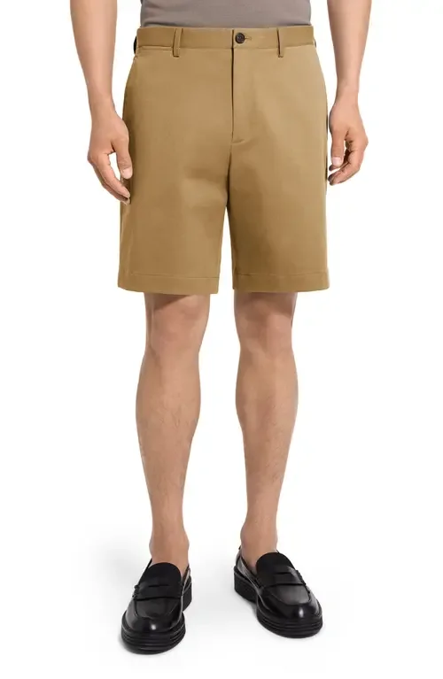 Theory Theory Standard Chino in Moonsoft Cotton Blend Shorts in Fresh Khaki - 2Qh — Men Autumn tan Shorts