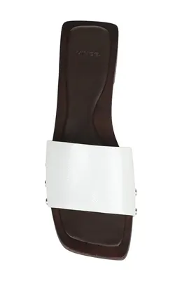 Vince Vince Barbara Platform Slide Sandal in Milk — Women Winter white Shoes