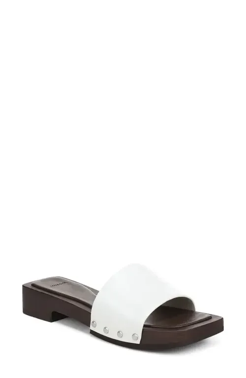 Vince Vince Barbara Platform Slide Sandal in Milk — Women Winter white Shoes
