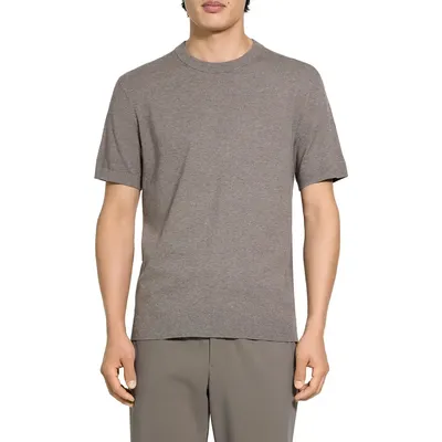 Theory Theory Soris T-Shirt in Morel Melange — Men Autumn grey Tops