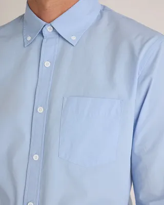 Quince Quince | Men's Stretch Poplin Shirt in Light Blue — Men Summer silver Button-Down Shirts