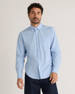 Quince Quince | Men's Stretch Poplin Shirt in Light Blue — Men Summer silver Button-Down Shirts