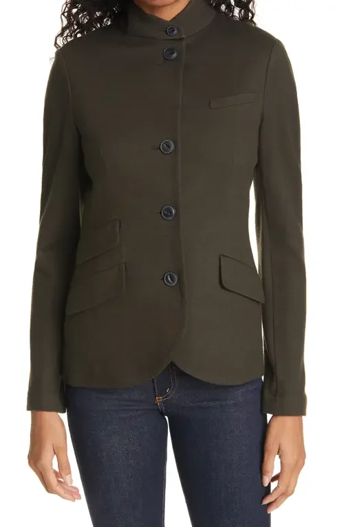 rag & bone rag & bone Slade Wool Blazer in Armygrn — Women Autumn teal Outerwear
