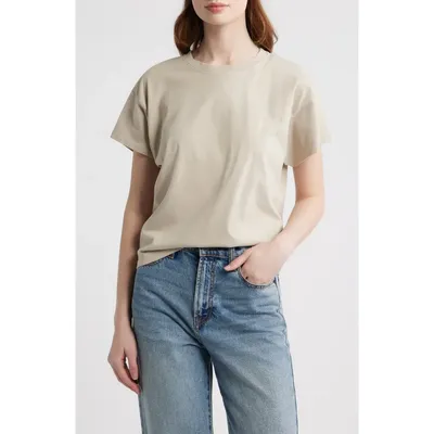 rag & bone rag & bone Kelly Washed Boxy Cotton T-Shirt in Soft Beige — Women Autumn ivory T-Shirts & Tees