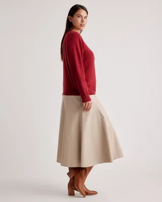 Quince Quince | Women's Mongolian Spring Cashmere Crewneck Sweater in Crimson — Women Winter burgundy Sweaters & Knits