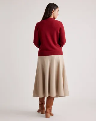 Quince Quince | Women's Mongolian Spring Cashmere Crewneck Sweater in Crimson — Women Winter burgundy Sweaters & Knits