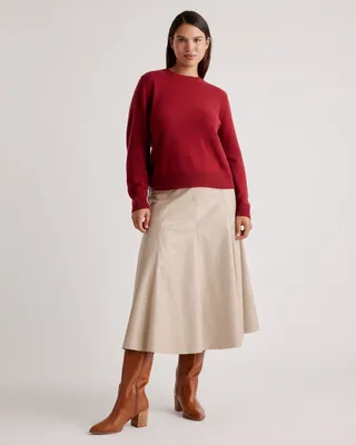 Quince Quince | Women's Mongolian Spring Cashmere Crewneck Sweater in Crimson — Women Winter burgundy Sweaters & Knits