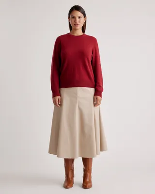 Quince Quince | Women's Mongolian Spring Cashmere Crewneck Sweater in Crimson — Women Winter burgundy Sweaters & Knits