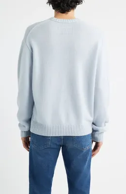 FRAME FRAME Cashmere Crewneck Sweater in Pale Blue Heather — Men Summer white Tops