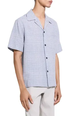 Theory Theory Mini Tex Camp Shirt in Bering Multi — Men Summer silver Tops