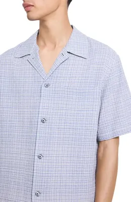Theory Theory Mini Tex Camp Shirt in Bering Multi — Men Summer silver Tops
