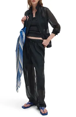rag & bone rag & bone Atlas Organza Utility Pants in Black — Women Winter black Pants