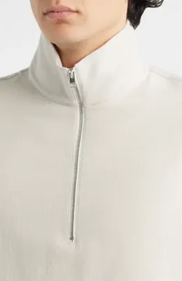 FRAME FRAME Half Zip Wool Overshirt in Light Taupe — Men Autumn beige Tops