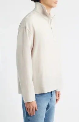 FRAME FRAME Half Zip Wool Overshirt in Light Taupe — Men Autumn beige Tops