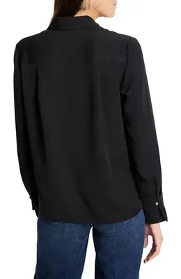 NIC+ZOE NIC+ZOE Easy Pullover Shirt in Black Onyx — Women Winter black Tops