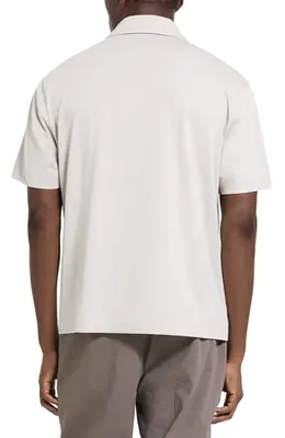 Theory Theory Relaxed Short Sleeve Button-Up Shirt in Silver Cloud - Uqa — Men Spring ivory Button-Down Shirts