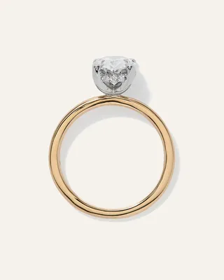 Quince Quince Women's Lab Grown Diamond Oval Petite Hidden Halo Engagement Ring 2ct in Yellow Gold — Women Spring white Accessories