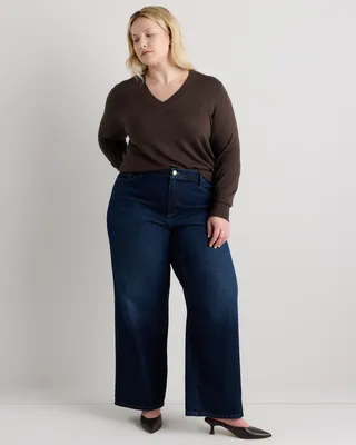 Quince Quince | Women's Lightweight Cotton Cashmere V-Neck Sweater in Mocha Heather — Women Autumn brown Sweaters & Knits