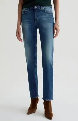 AG AG Sandra Low Rise Slim Straight Leg Jeans in 10 Years Illiad — Women Summer blue Pants