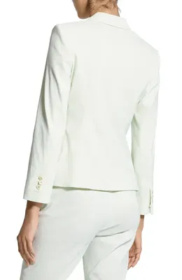 Theory Theory Shrunken Linen Blend Jacket in Light Sea Glass — Women Summer white Outerwear