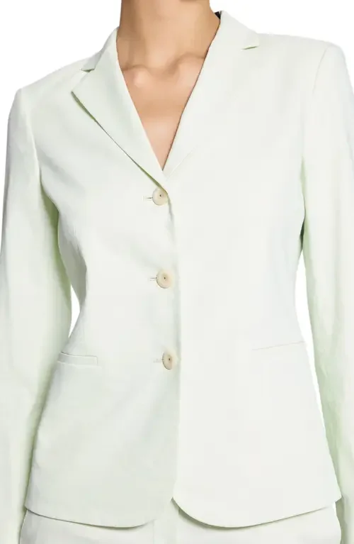Theory Theory Shrunken Linen Blend Jacket in Light Sea Glass — Women Summer white Outerwear