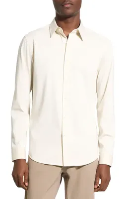 Theory Theory Sylvain ND Structure Knit Button-Up Shirt in Oat Milk — Men Spring white Tops