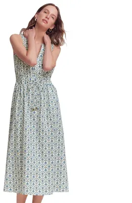 Boden Boden Delphine Cotton Jersey Midi Dress in Ivory, Flower Lattice in Ivory/ Flower Lattice — Women Spring white Dresses
