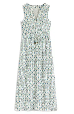 Boden Boden Delphine Cotton Jersey Midi Dress in Ivory, Flower Lattice in Ivory/ Flower Lattice — Women Spring white Dresses