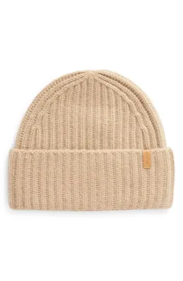 Vince Vince Boiled Cashmere Chunky Rib Beanie in 231Cam — Women Autumn beige Accessories