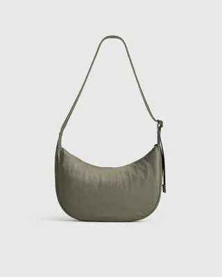 Quince Quince | Women's Revive Nylon Crescent Shoulder Bag in Olive — Women Autumn green Hand Bags
