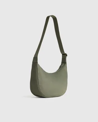 Quince Quince | Women's Revive Nylon Crescent Shoulder Bag in Olive — Women Autumn green Hand Bags
