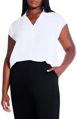 NIC+ZOE NIC+ZOE Day to Night Cap Sleeve Top in Paper White — Women Winter white Tops