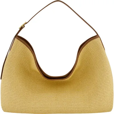 Vince Vince Medium Vivian Raffia Hobo Bag in Natural — Women Spring gold Accessories
