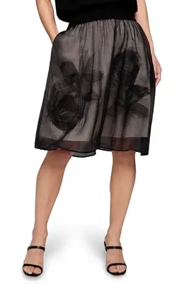 NIC+ZOE NIC+ZOE Embroidered Mesh Skirt in Black Multi — Women Winter black Skirts