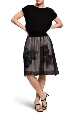 NIC+ZOE NIC+ZOE Embroidered Mesh Skirt in Black Multi — Women Winter black Skirts
