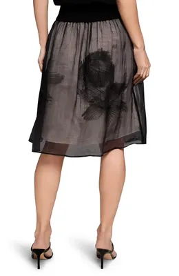 NIC+ZOE NIC+ZOE Embroidered Mesh Skirt in Black Multi — Women Winter black Skirts
