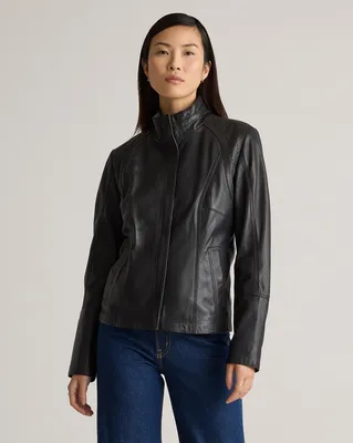 Quince Quince | Women's Stand-Collar Jacket in Black — Women Winter black Outerwear