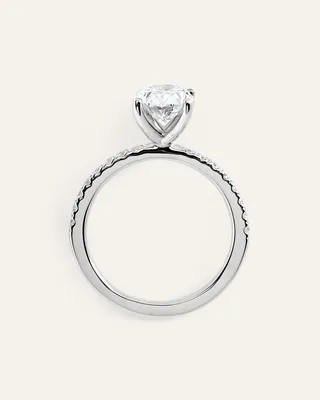 Quince Quince | Women's Lab Grown Diamond Oval Petite Pave Engagement Ring 2.5ct in White Gold — Women Summer yellow Accessories