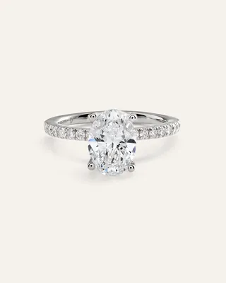 Quince Quince | Women's Lab Grown Diamond Oval Petite Pave Engagement Ring 2.5ct in White Gold — Women Summer yellow Accessories