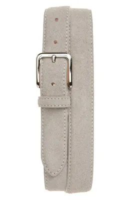 Vince Vince Alex Stitched Suede Belt in Smoke — Men Summer grey Accessories