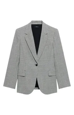 Theory Theory Lynnia Houndstooth Blazer in Black Multi — Women Winter black Blazers