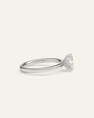 Quince Quince Women's Lab Grown Diamond Oval Comfort Fit Engagement Ring 1ct in Platinum — Women Summer white Accessories