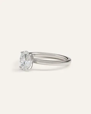 Quince Quince Women's Lab Grown Diamond Oval Comfort Fit Engagement Ring 1ct in Platinum — Women Summer white Accessories
