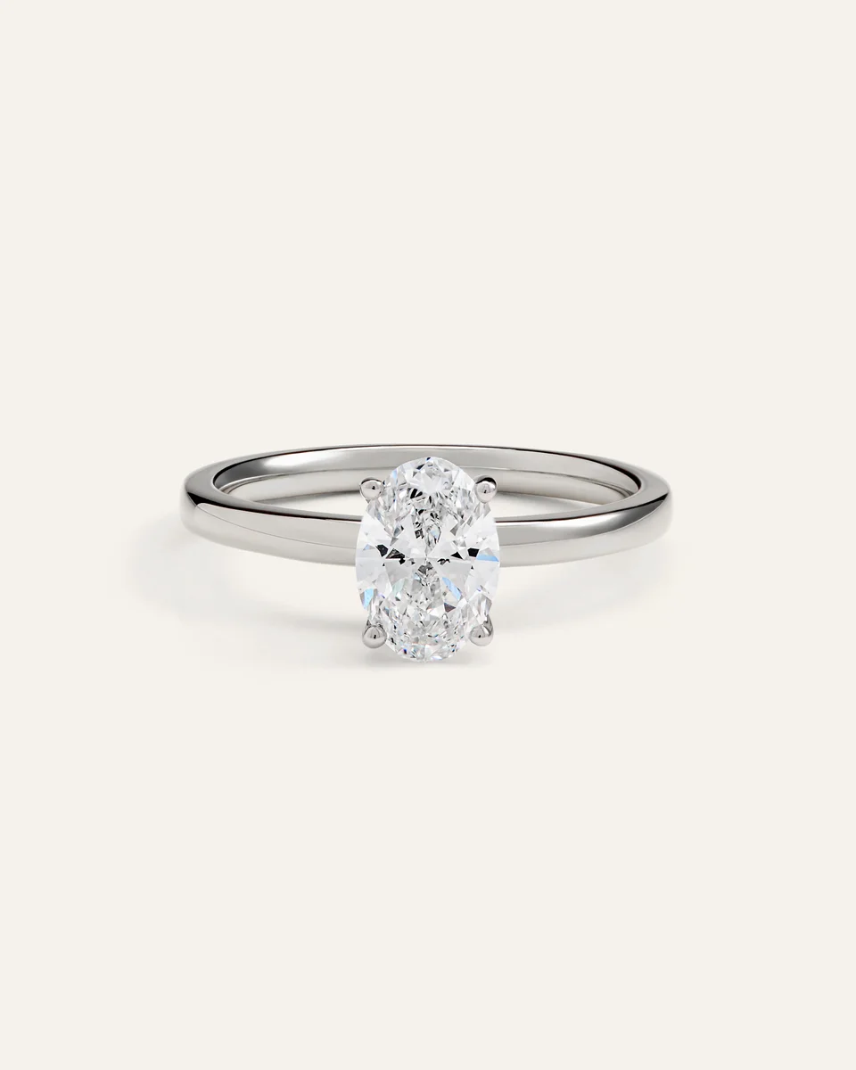Quince Quince Women's Lab Grown Diamond Oval Comfort Fit Engagement Ring 1ct in Platinum — Women Summer white Accessories