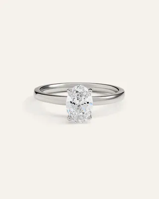 Quince Quince Women's Lab Grown Diamond Oval Comfort Fit Engagement Ring 1ct in Platinum — Women Summer white Accessories